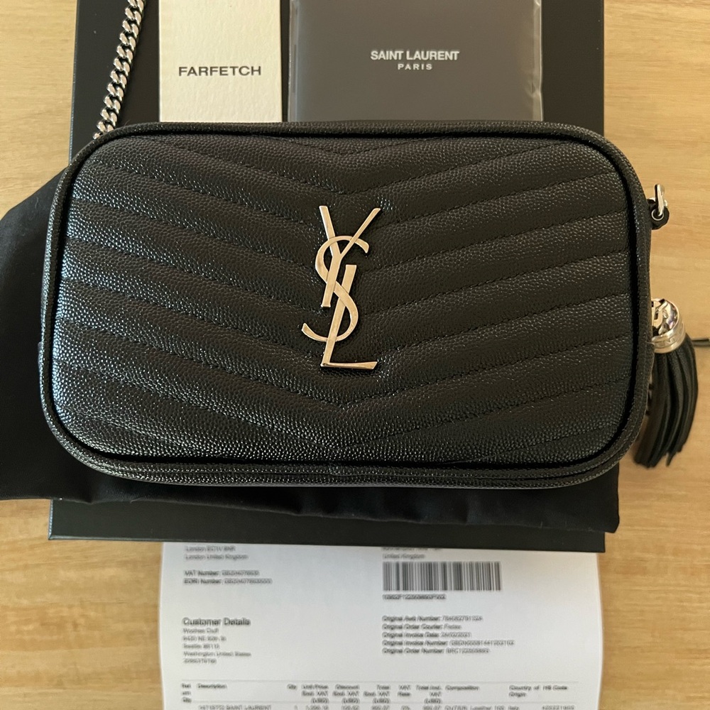 New Saint Laurent Metallic Black Crossbody Bag - Picture 9 of 9